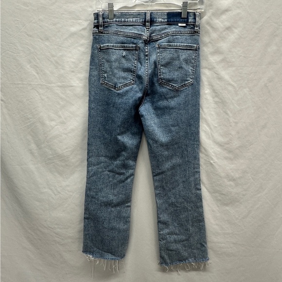 Daze Denim Pretty Please Shy Girl High Rise Crop Distressed Flare Jeans Size 28 - Picture 3 of 11